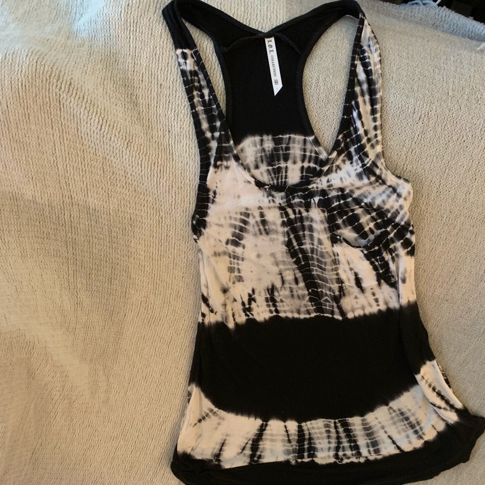 Tie dye tank top- Black/White size XS